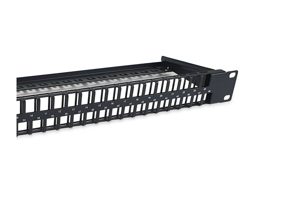 Equip Patch Panel - Rack montierbar - RAL 9005, Schwarz - 1U - 48.3 cm (19")