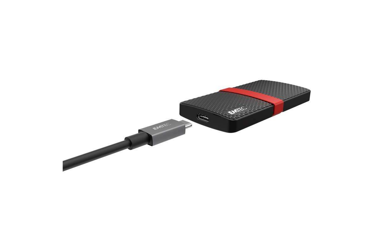 EMTEC X200 - SSD - 2 TB - extern (tragbar) - USB 3.2 Gen 1 (USB-C Steckverbinder)
