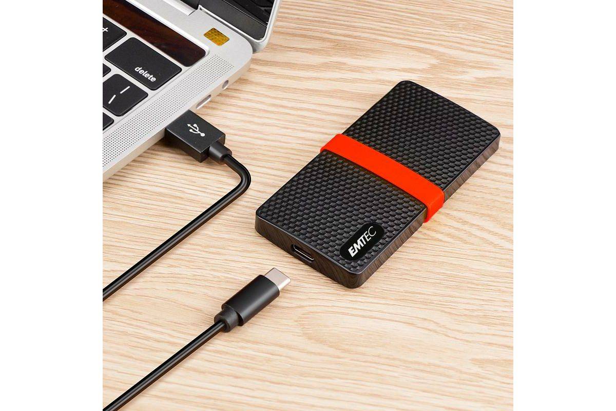 EMTEC X200 - SSD - 2 TB - extern (tragbar) - USB 3.2 Gen 1 (USB-C Steckverbinder)