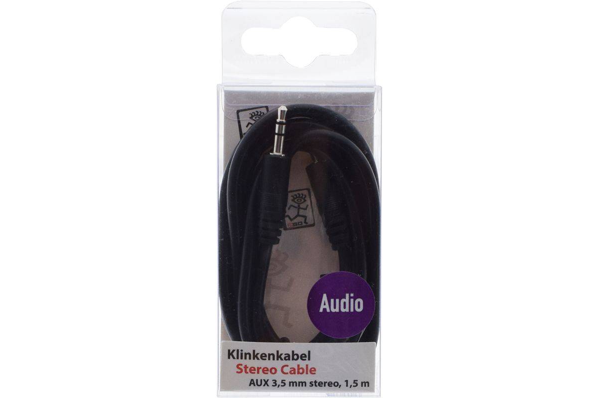2GO AUX Stereo-Audio-Kabel - schwarz - 150cm Multimedia-Technik Audiokabel Audio, Videoadapter &