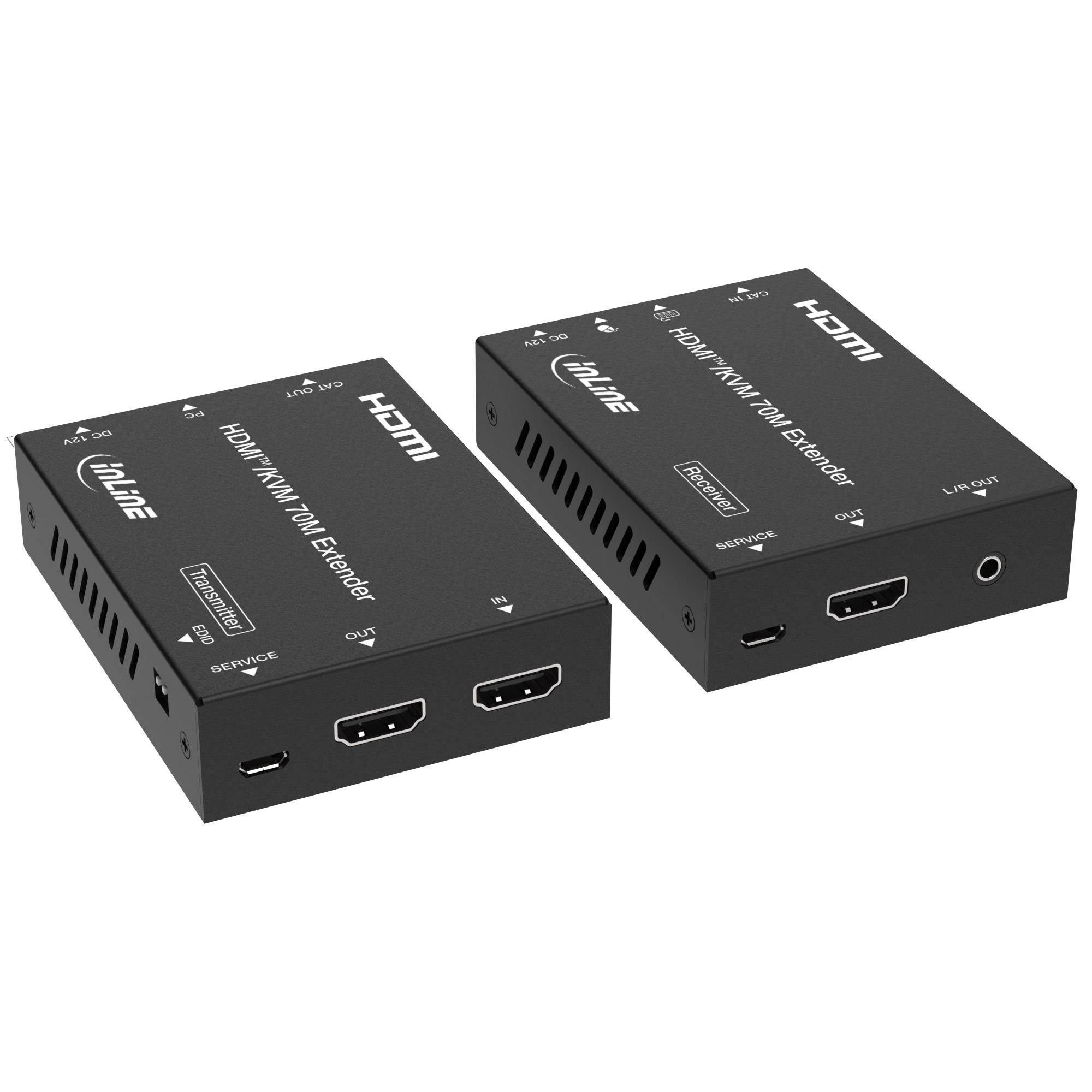 InLine® KVM Extender Cat.6, HDMI 4K/60Hz, 70m, Set