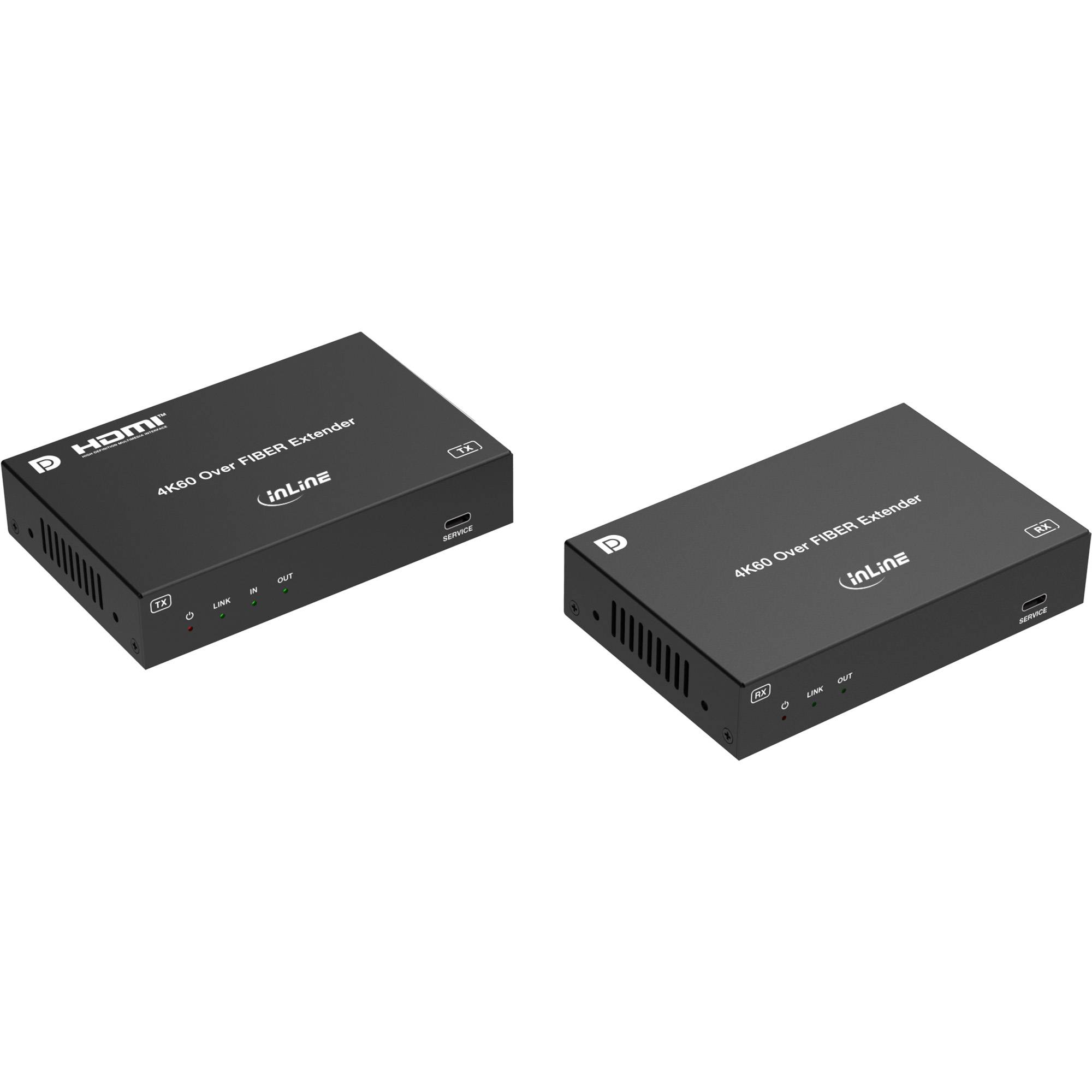 InLine® KVM Extender, DP 4K/60Hz, Fiber Singlemode, 10km, Set