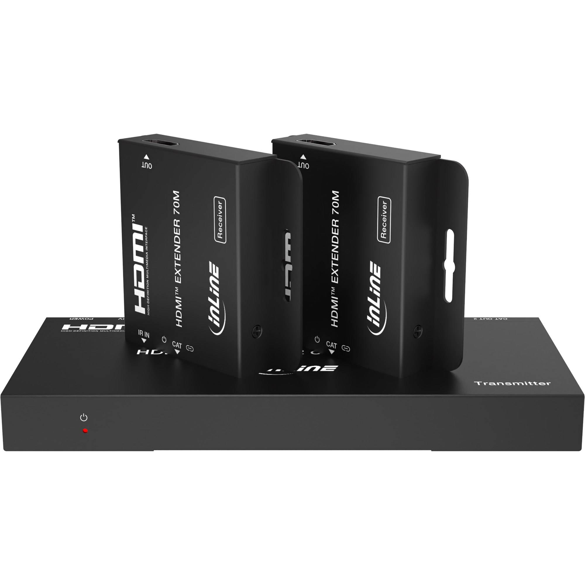 InLine® Video Splitter/Extender, 1x2, Cat.6, HDMI 4K/30Hz, Kit, mit Empfängern