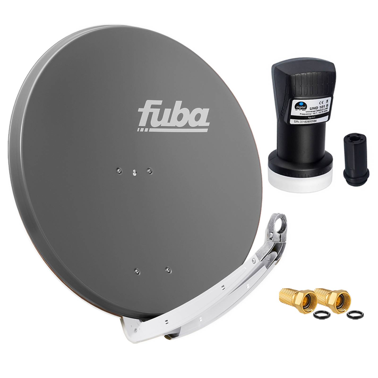 hb-digital Sat Anlage 85cm Fuba DAA 850 Aluminium anthrazit mit Single LNB