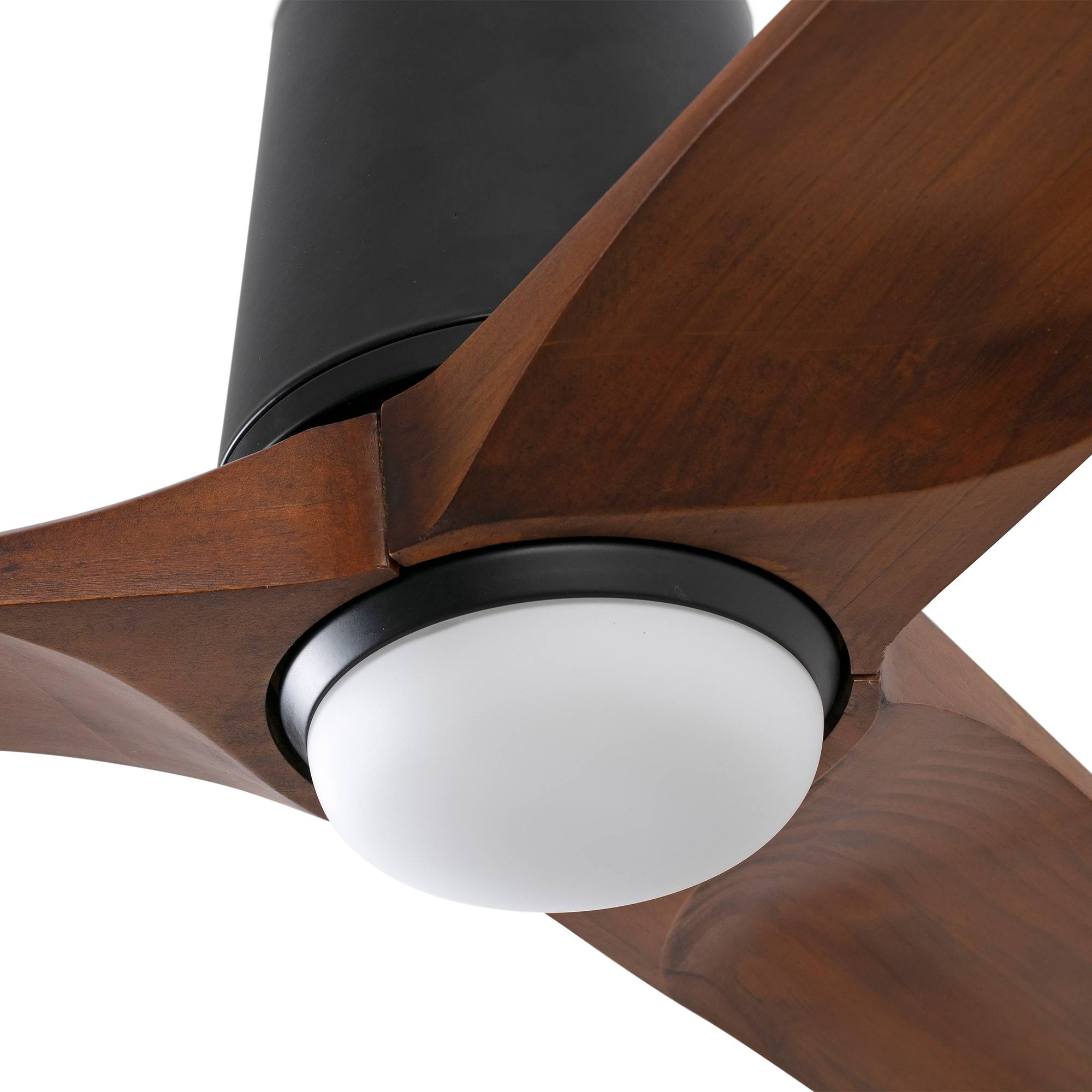 DC Deckenventilator Heywood Tub L Schwarz mit LED