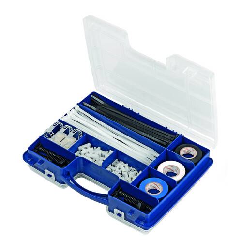 182000 Cimco Alles-Drin-Box 304-teilig Kabelbinder, Sockel, Isolierband