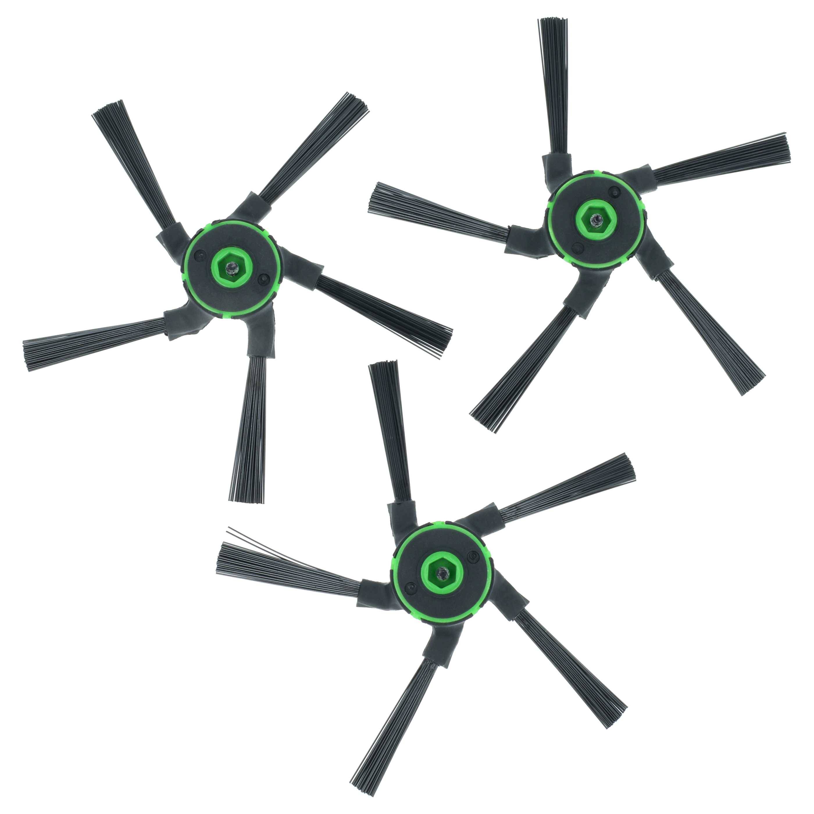 vhbw 3x Seitenbürste kompatibel mit iRobot Roomba s9 Plus, s9, 9550, 9150 Saugroboter - Reinigungsbürsten Set, schwarz /