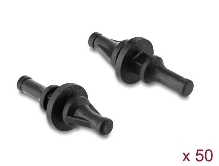 Delock Anti-Vibration Silikon Befestigung kurz für Lüfter, 50 Stück, schwarz