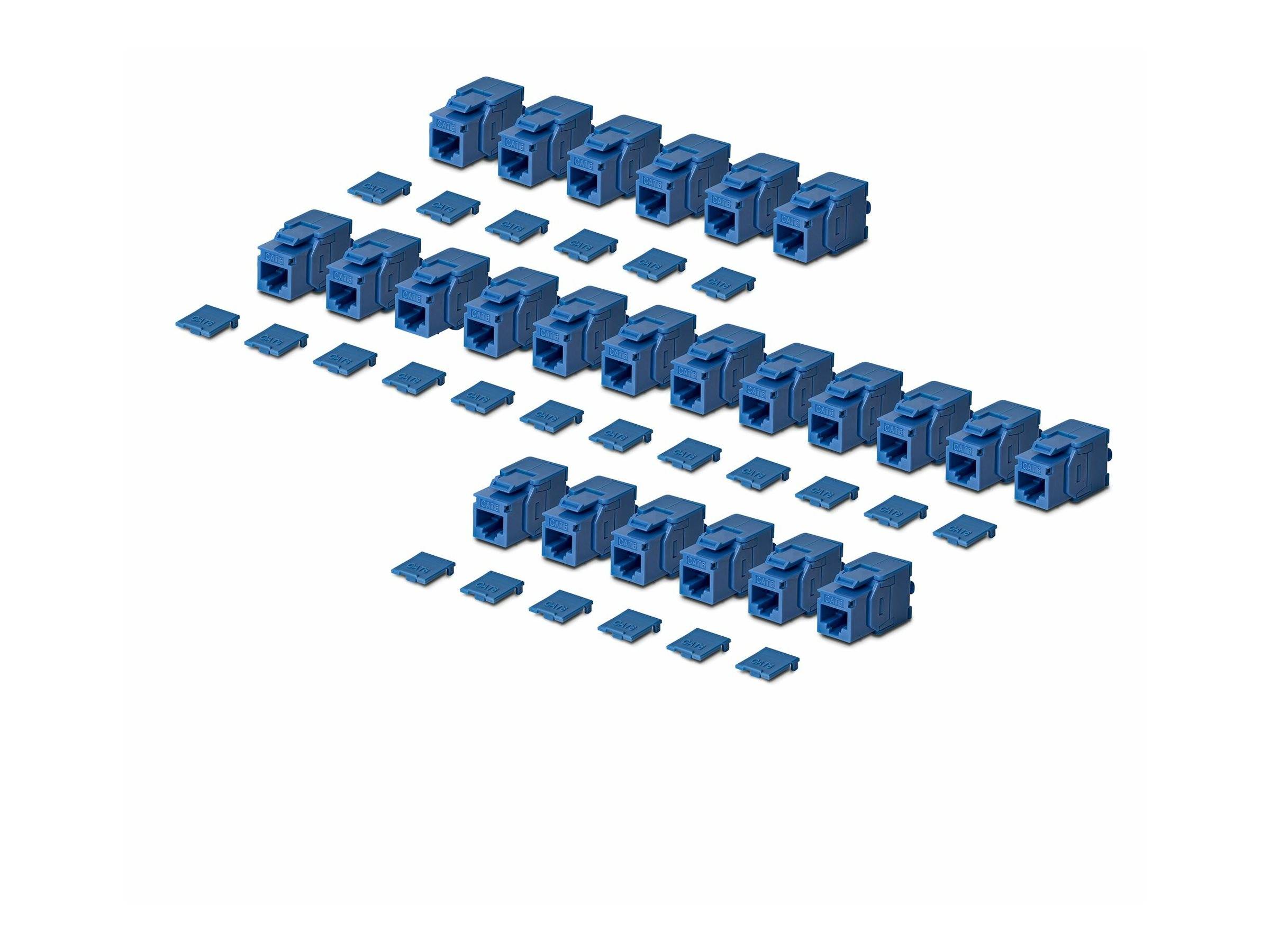 STARTECH.COM - Startech - Keystone Jack - 180°, werkzeugfrei - CAT 6 - UTP - RJ-45 - Blau - TAA-konform (Packung mit 24)