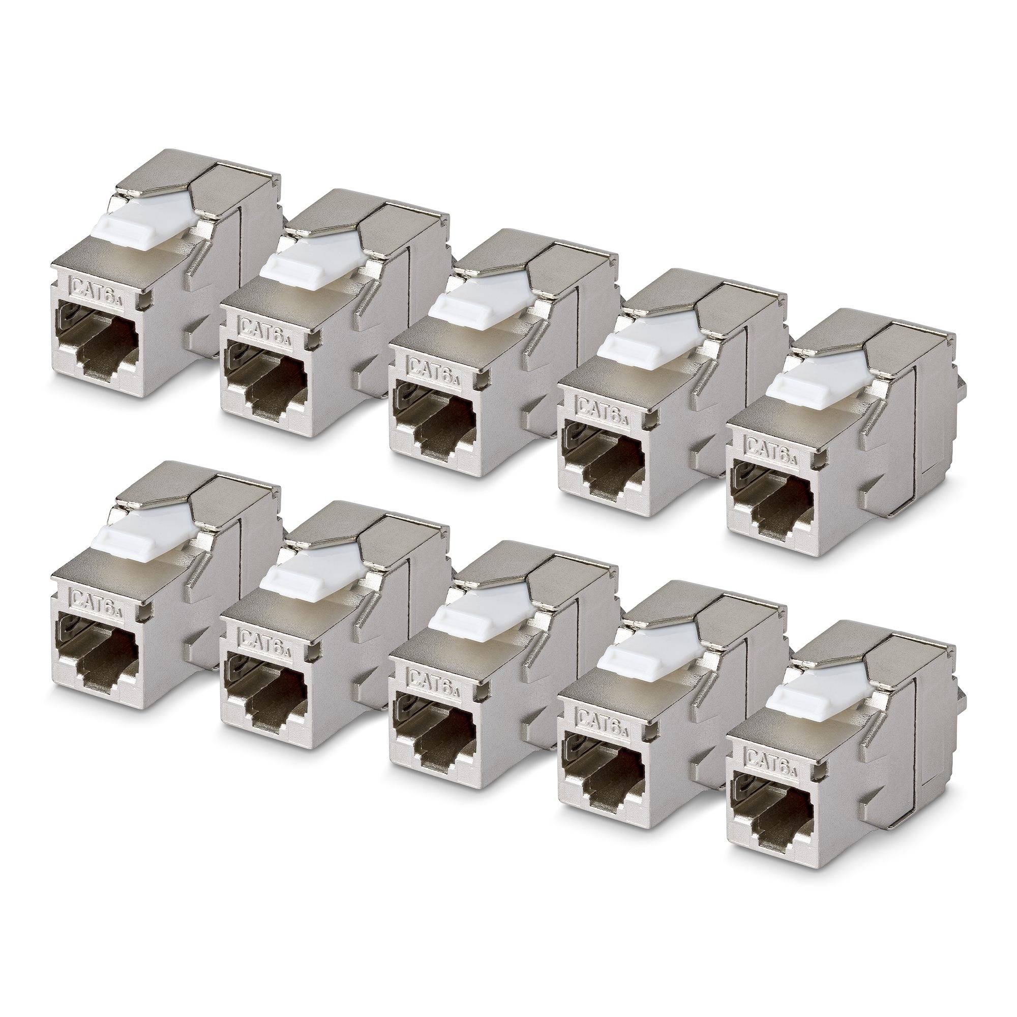 StarTech.com Cat6a Keystone Jack 10-Pack 180-Deg - Netzwerk - CAT 6a