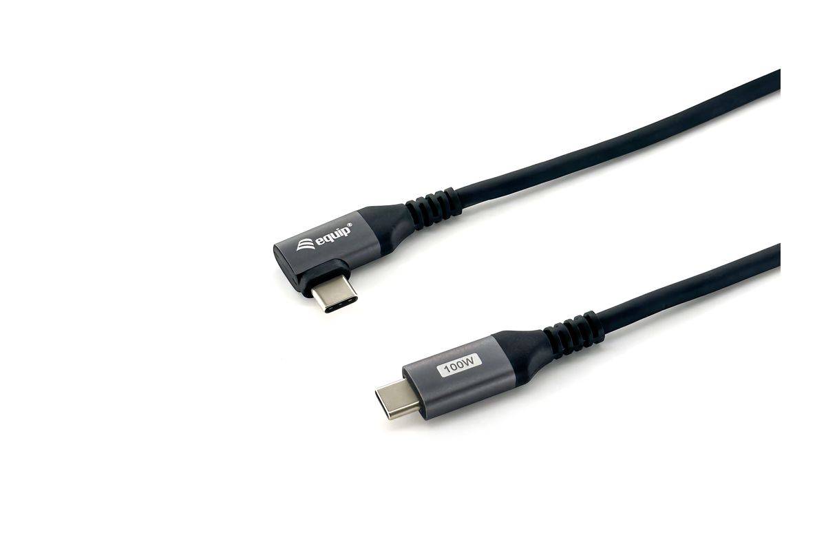 Equip USB 2.0 C auf C 90° abgewinkeltes Kabel - Stecker/Stecker - 1,0 m - 100 W