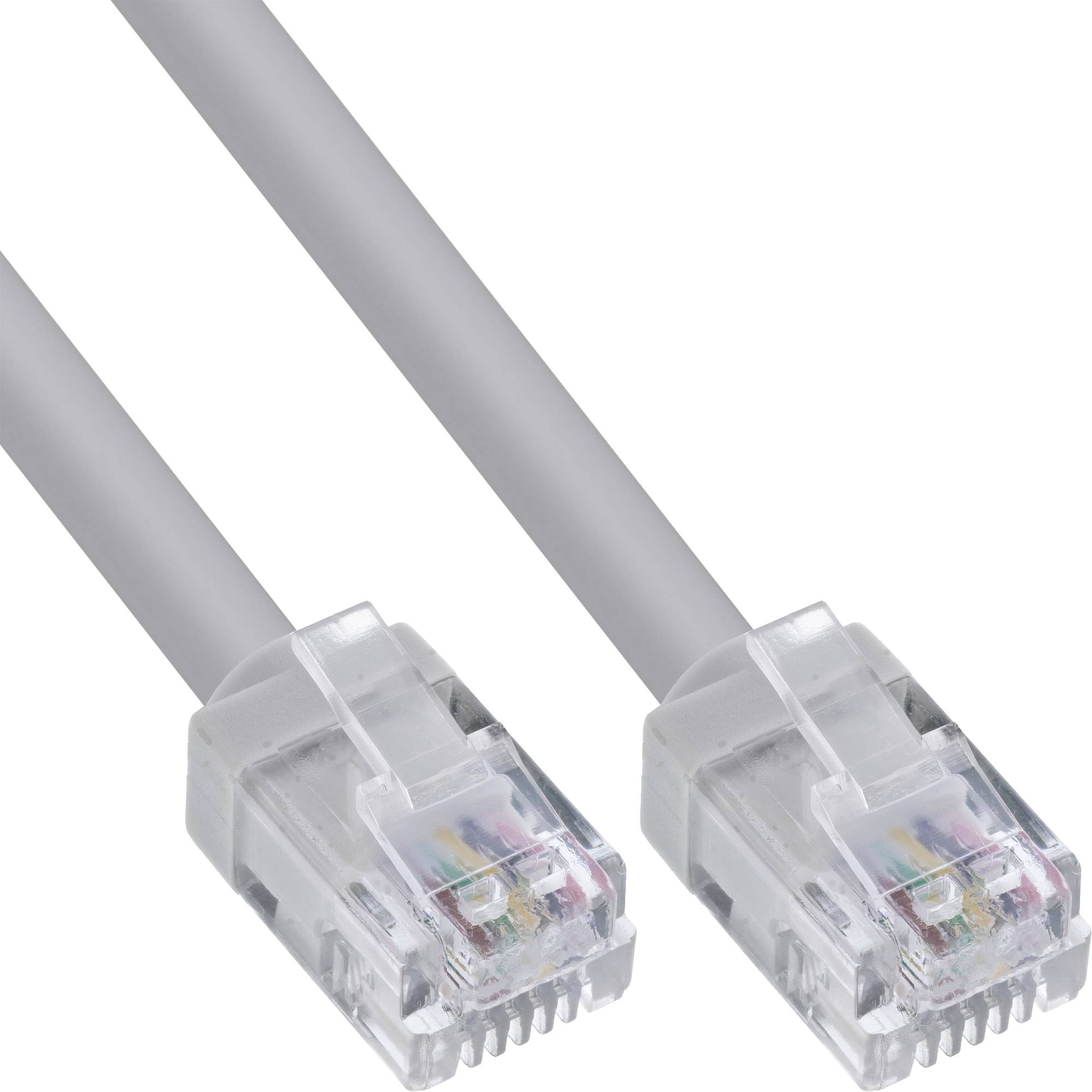 InLine® Modular-Rundkabel RJ12, Stecker / Stecker, 6adrig, 6P6C, 10m Kabel Telefon- und WLAN-Kabel