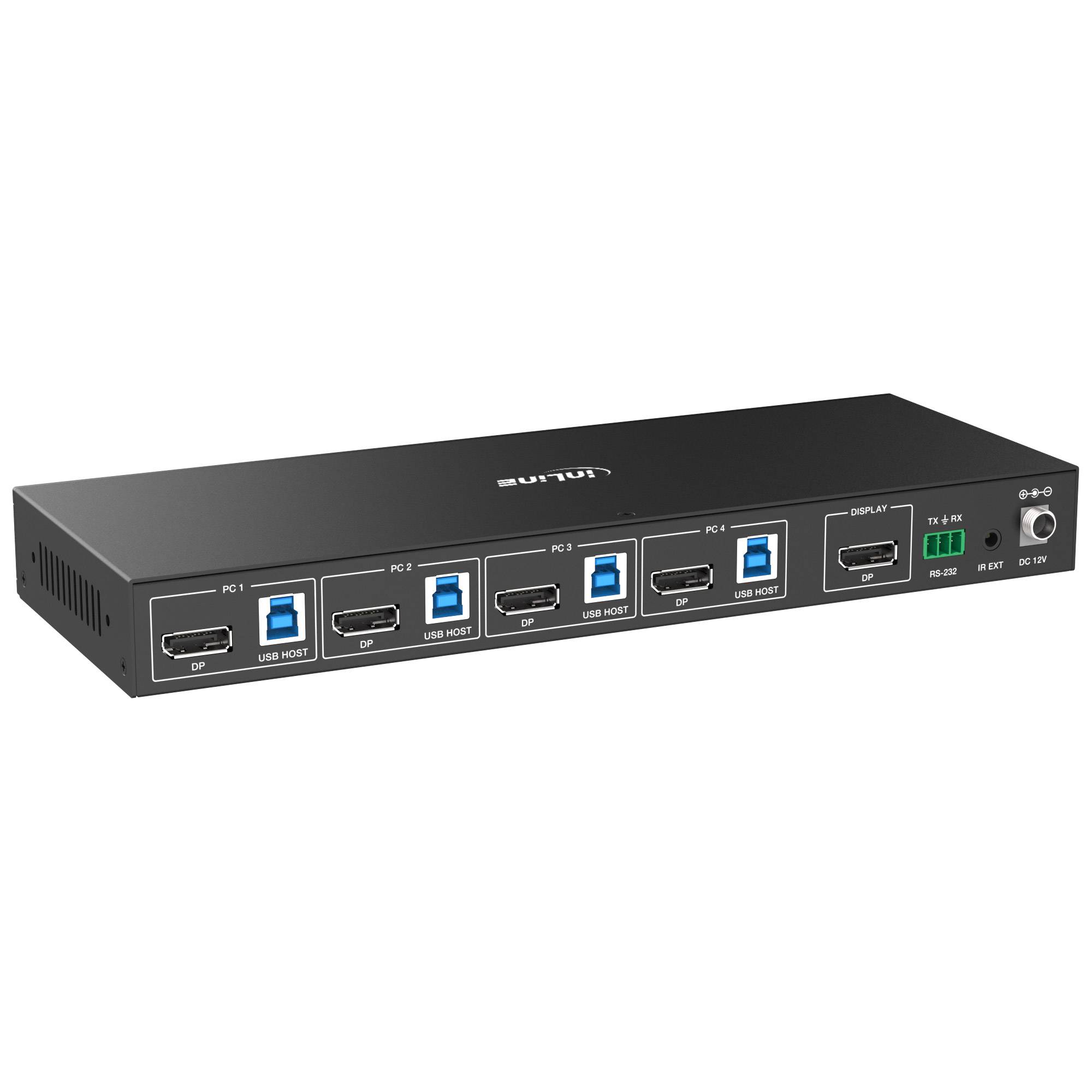 InLine® KVM Switch, 4x1, DP 4K/60Hz, USB 3.2 Hub