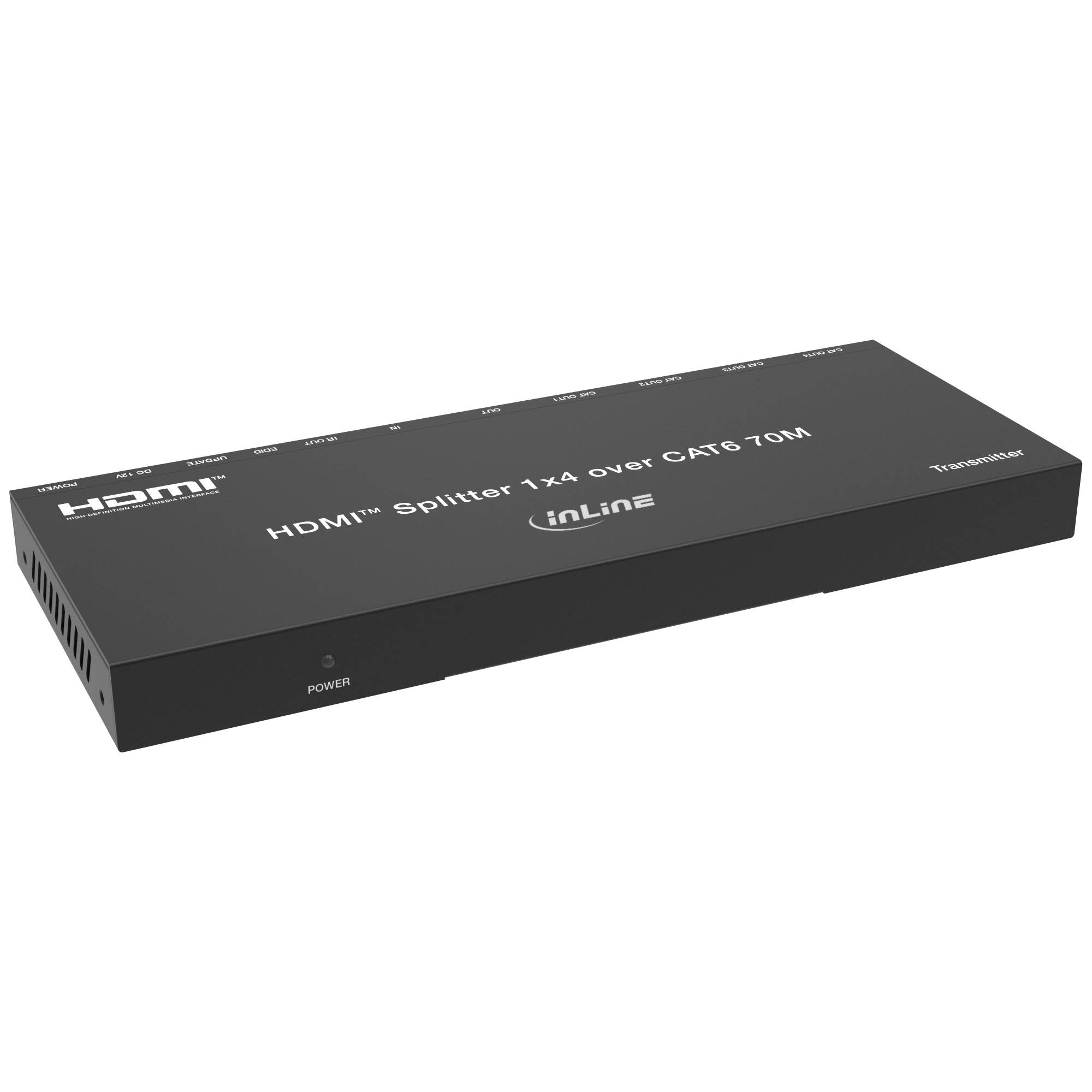 InLine® Video Splitter/Extender, 1x4, Cat.6, HDMI 4K/30Hz, Kit, mit Empfängern