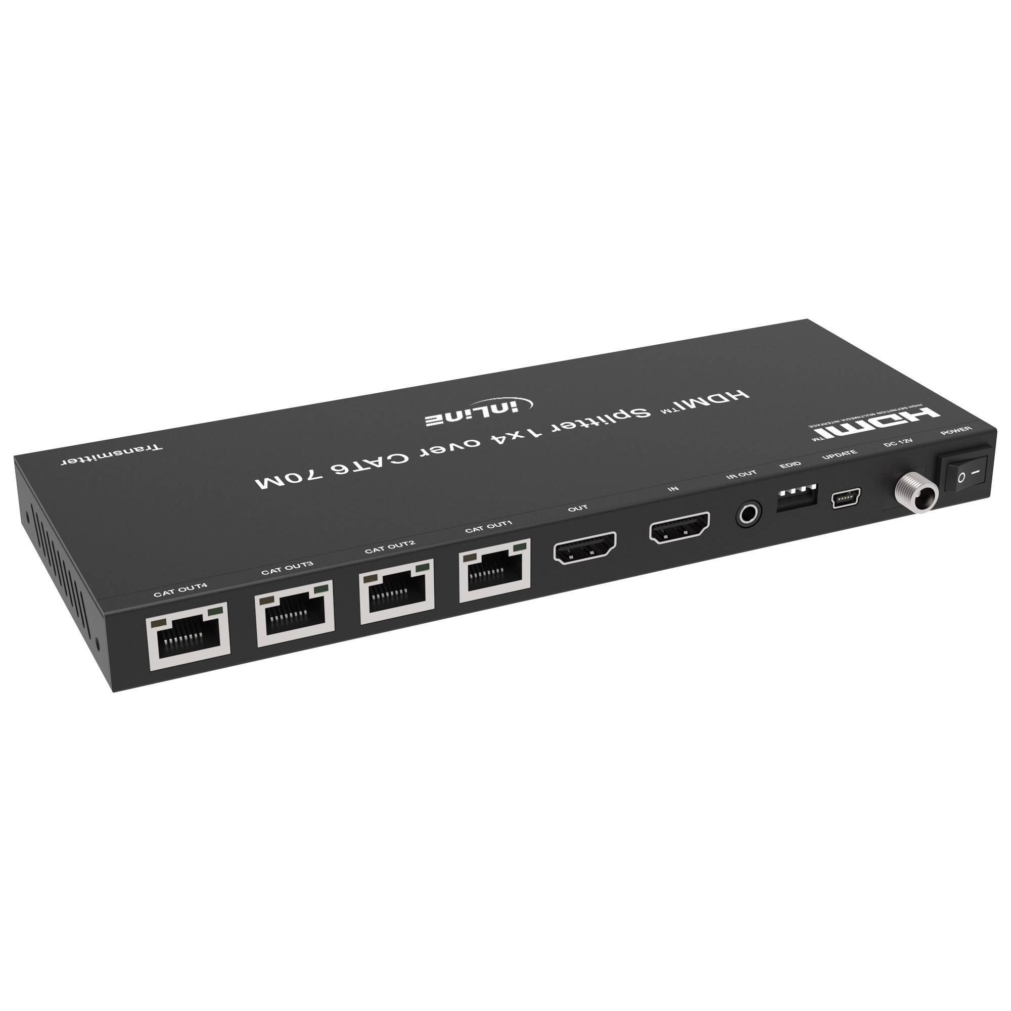 InLine® Video Splitter/Extender, 1x4, Cat.6, HDMI 4K/30Hz, Kit, mit Empfängern