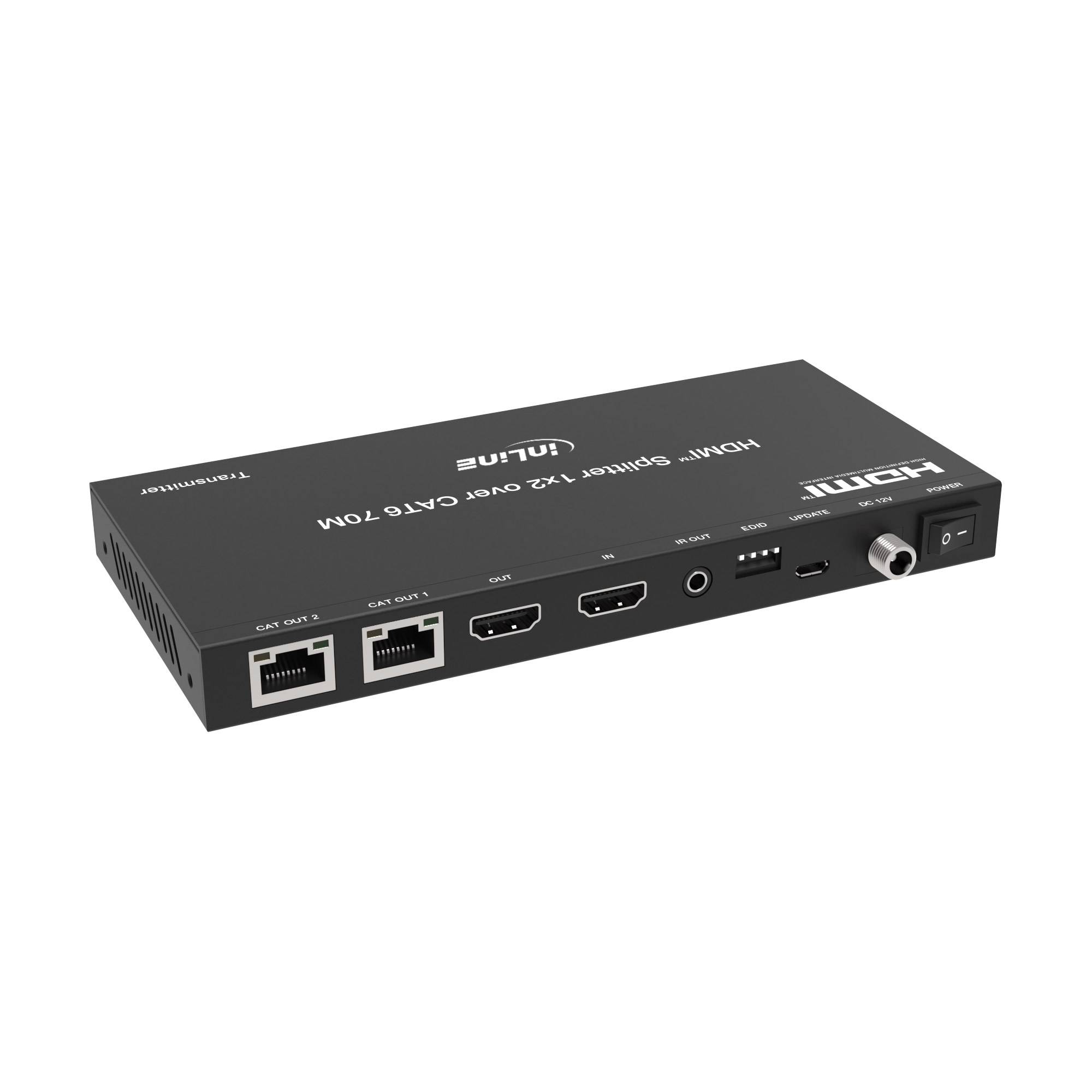 InLine® Video Splitter/Extender, 1x2, Cat.6, HDMI 4K/30Hz, Kit, mit Empfängern