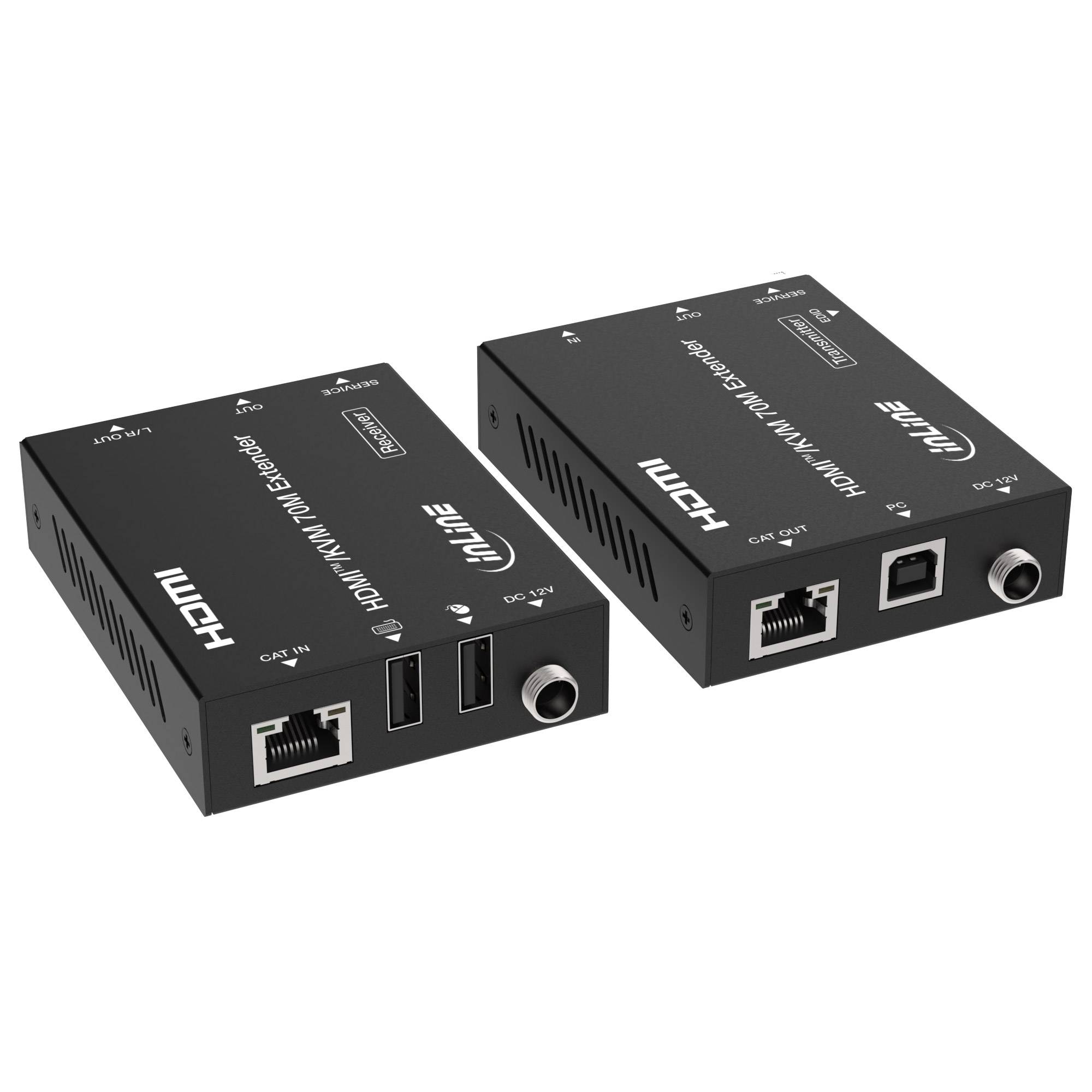 InLine® KVM Extender Cat.6, HDMI 4K/60Hz, 70m, Set