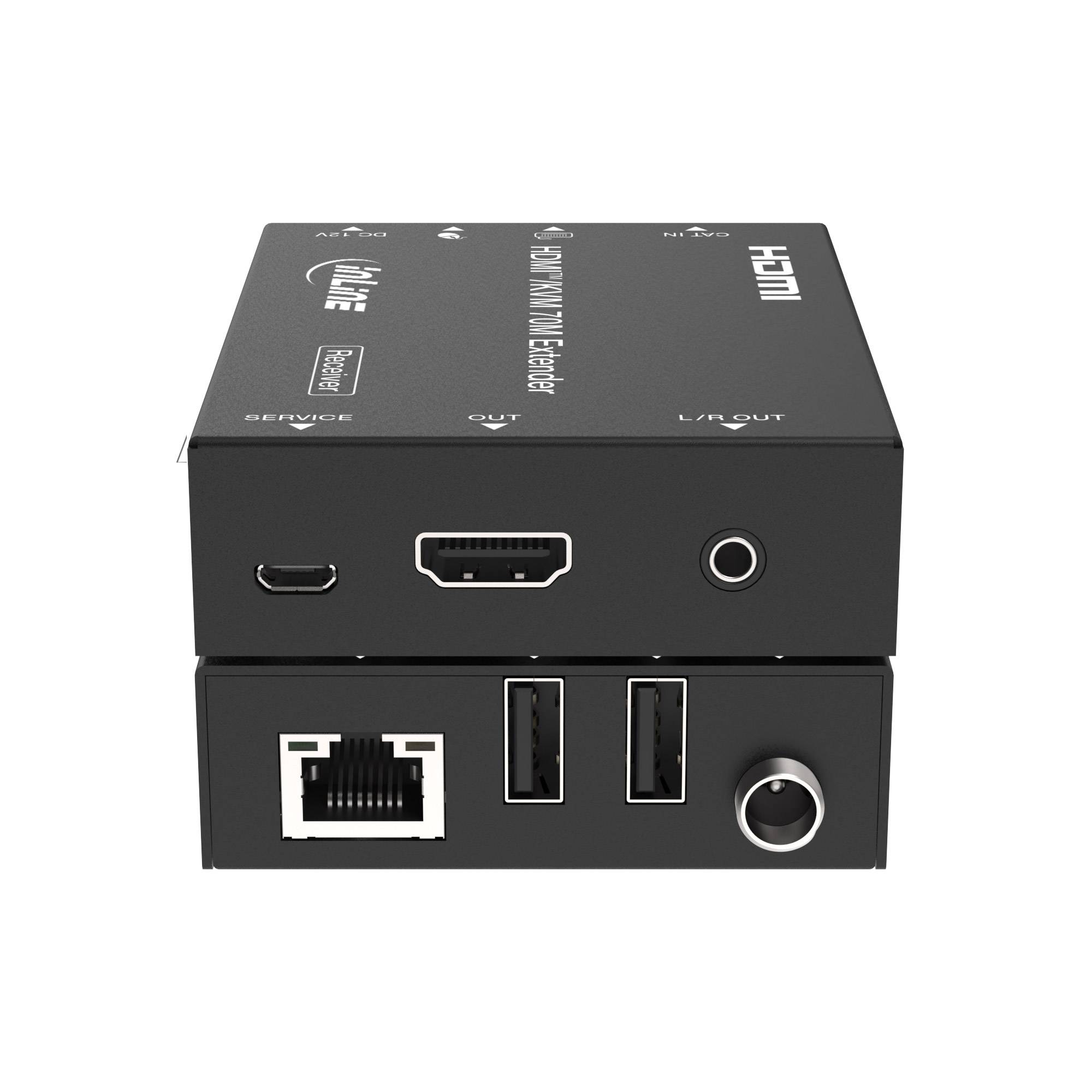 InLine® KVM Extender Cat.6, HDMI 4K/60Hz, 70m, Set
