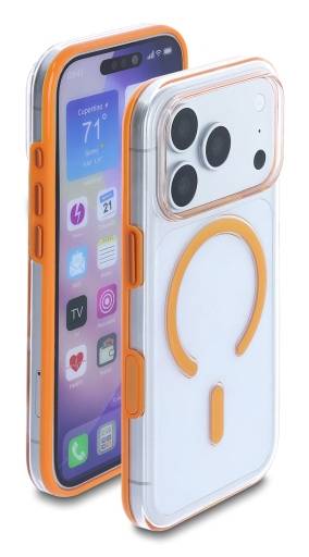 Delock Schutzhülle für iPhone 17 Pro kompatibel mit MagSafe transparent-orange