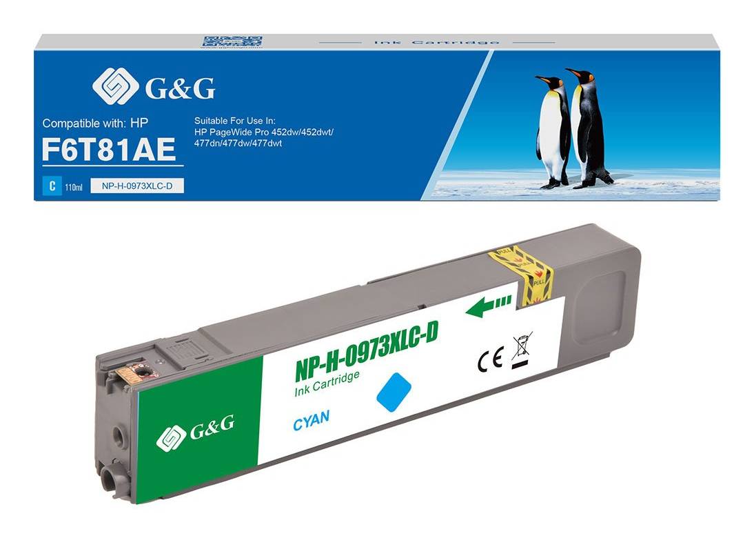 G&G | Ninestar G&G Kompatibel mit HP 973X/ F6T81AE XL-Druckerpatrone Cyan, Cyan, 110 ml, 1 Stück(e),