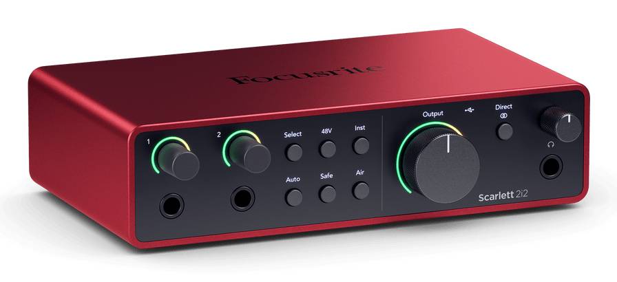 Focusrite Scarlett 2i2, Desktop, Schwarz, Rot, USB, USB Typ-C, 69 dB, 16 dBu