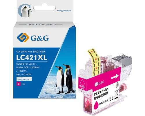 G&G | Ninestar Tinte komp. mit Brother LC421XLM Magenta - Kompatibel -