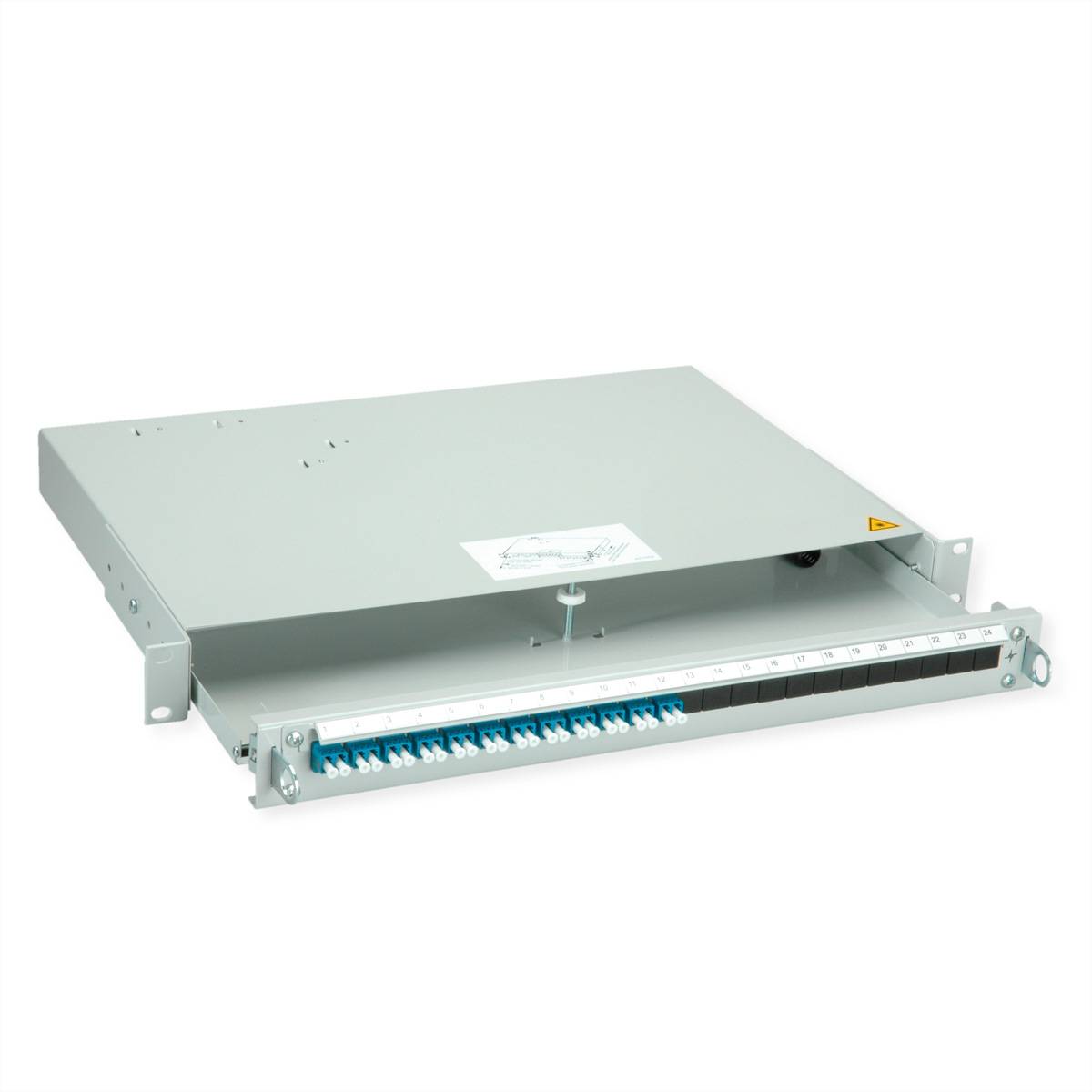 TELEGÄRTNER PROFI V LWL-Panel mit Kupplungen, 12x LC Duplex, blau, OS2