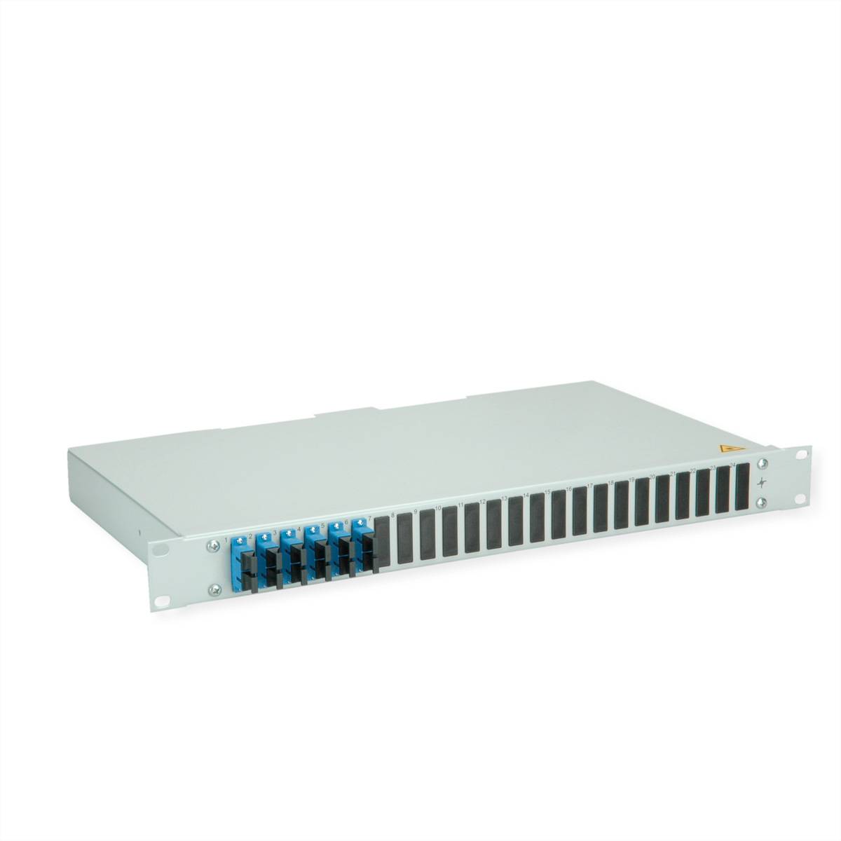 TELEGÄRTNER BASIS eco LWL-Panel mit Kupplungen, 6x SC Duplex, blau, OS2