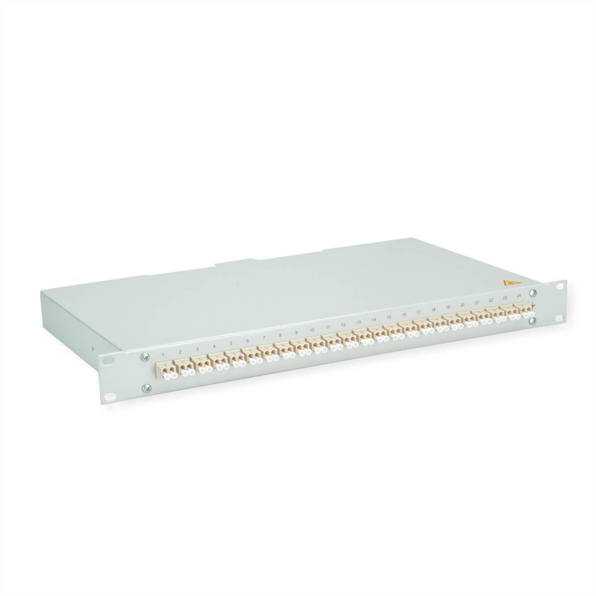 TELEGÄRTNER BASIS eco LWL-Panel mit Kupplungen, 24x LC Duplex, beige, OM2
