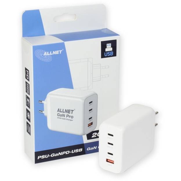 ALLNET - Ersatznetzteil QC USB-C PD GaN Netzteil Power Supply 200 Watt 1x USB - PC-/Server Netzteil - USB Typ C