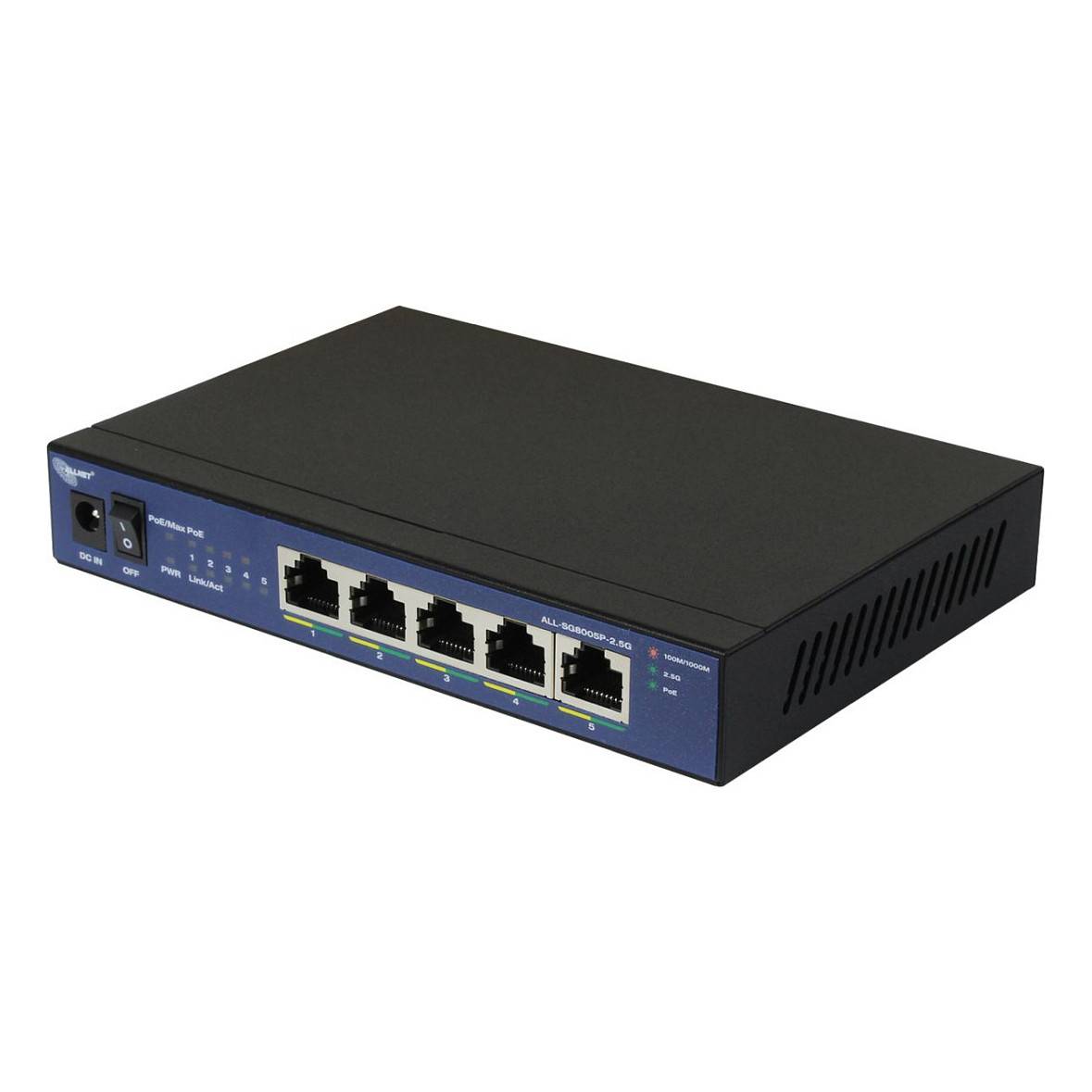 ALLNET - Switch 5 Port• 5x 2.5GbE• PoE Budget 55W• at• Lüfterlos• ALL-SG8005P-2 - Switch - 1 Gbps