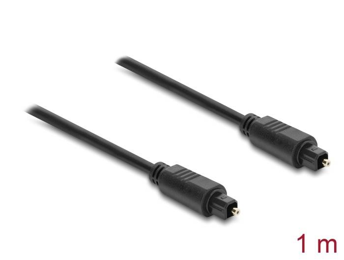 Delock TOSLINK Kabel Stecker auf Stecker, Ø 4 mm, 1 m, schwarz