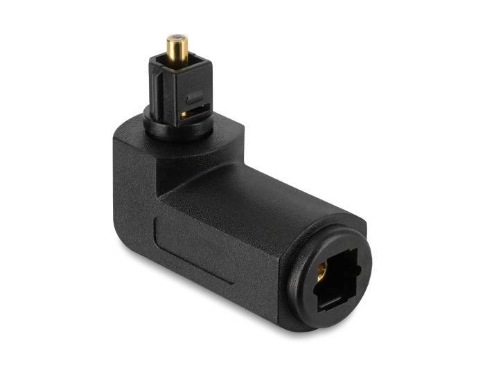 Delock TOSLINK Adapter Stecker auf Buchse, 90° gewinkelt und 360° drehbar