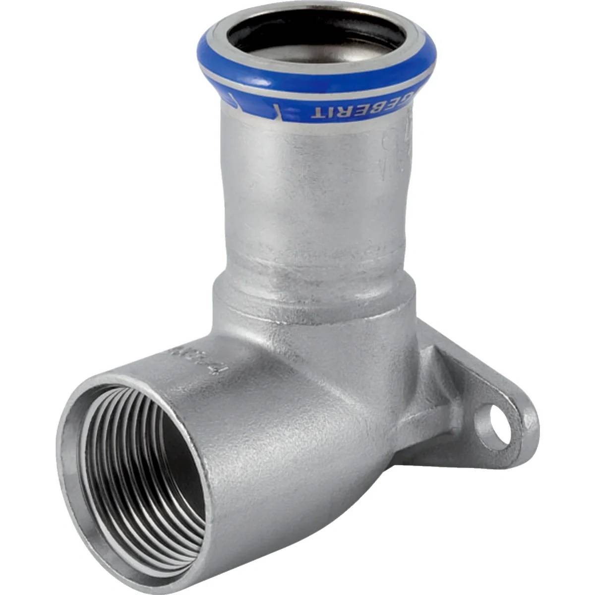 Geberit Edelstahl-Anschlusswinkel Mapress, 90°, Ø22mm x Rp1/2", Press x Innengewinde, 1 Stk.