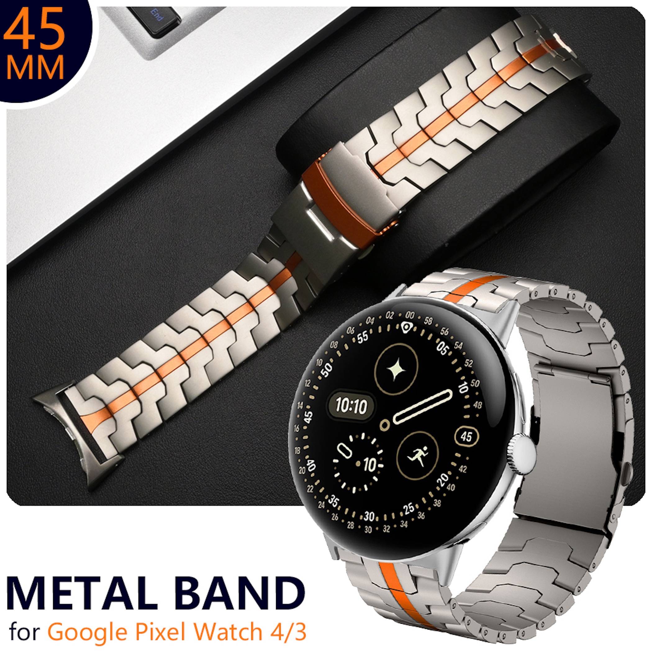 Smart Armband Titan-Legierung Stahl Verschluss für Google Pixel Watch 4 + 3 45mm