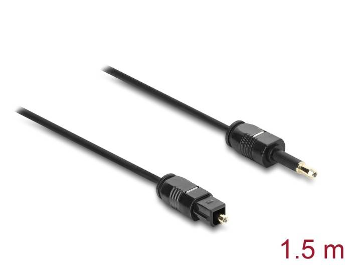Delock TOSLINK Kabel mini TOSLINK 3,5 mm Stecker auf TOSLINK Stecker, Ø 2,2 mm
