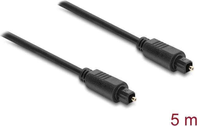 Delock TOSLINK Kabel Stecker auf Stecker, Ø 4 mm, 5 m, schwarz