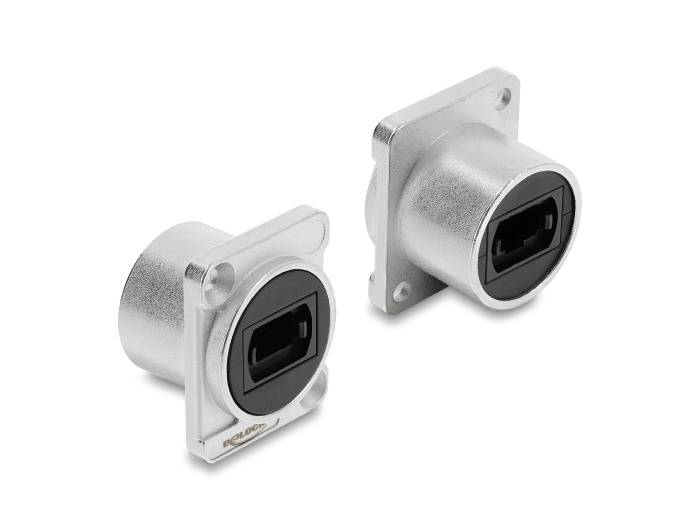 Delock D-Typ Modul MPO Buchse zu Buchse silber