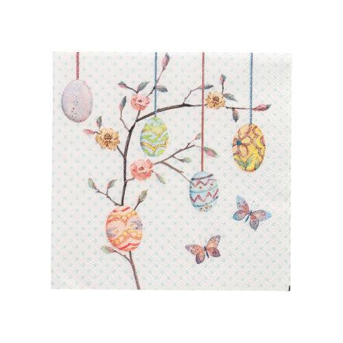 20 Servietten, 3-lagig 1/4-Falz 25 cm x 25 cm "Easter Branch"