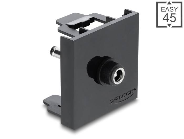 Delock Easy 45 Modul DC 5,5 x 2,5 mm Buchse zu DC 5,5 x 2,1 mm Stecker schwarz