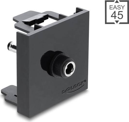 Delock Easy 45 Modul DC 5,5 x 2,1 mm Buchse zu DC 5,5 x 2,5 mm Stecker schwarz