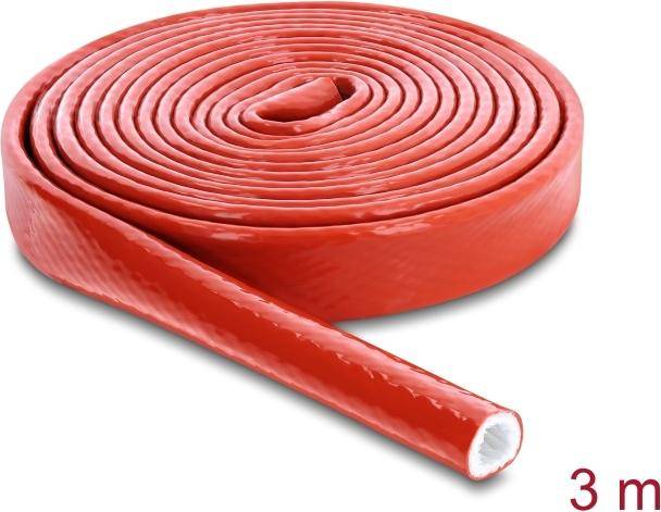 Delock Feuerfester Schutzschlauch silikonbeschichtet 3 m x 10 mm rot