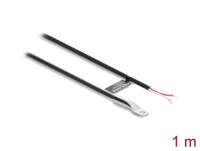 Delock Temperaturfühler-Kabel M4 mit 2 x offenen Kabelenden, PVC, rund, B25/85 3435K, 1 m