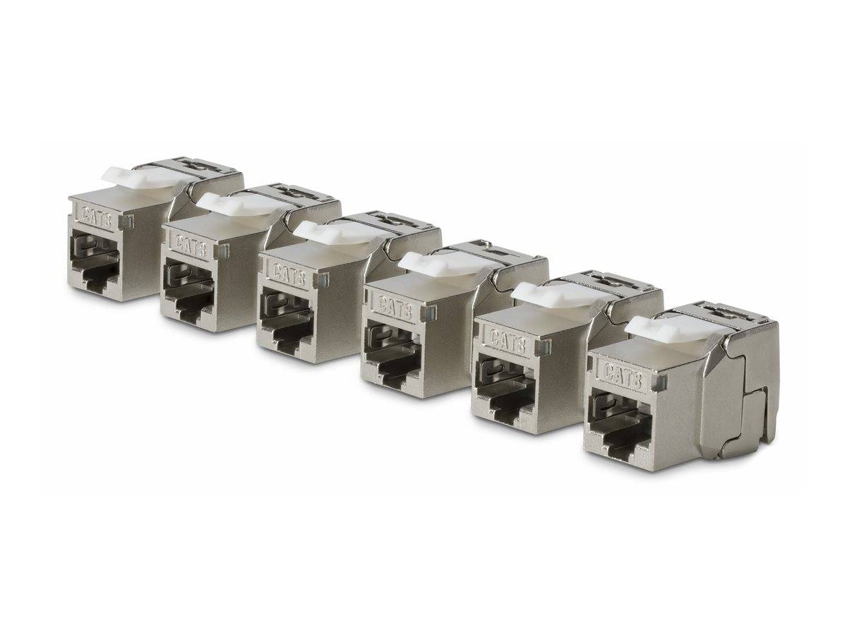 StarTech.com Cat8 Keystone Jack 6-Pack 180-Deg - Netzwerk - CAT 8