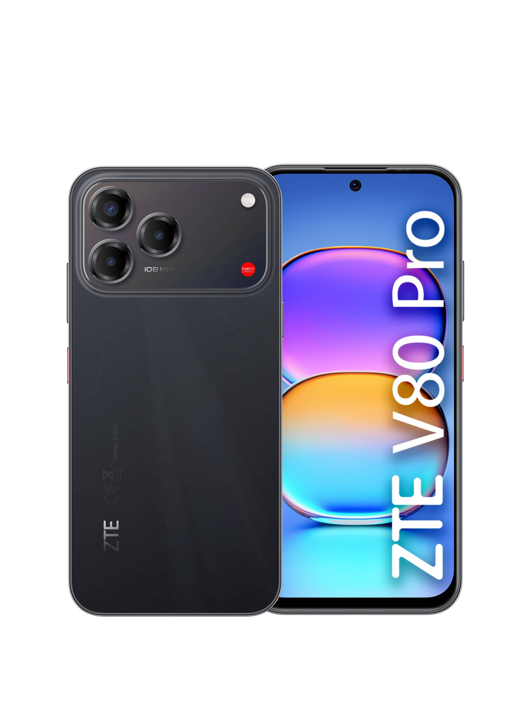 ZTE V80 Pro, 17,1 cm (6.75"), 8 GB, 256 GB, 108 MP, Android 16.0, Schwarz