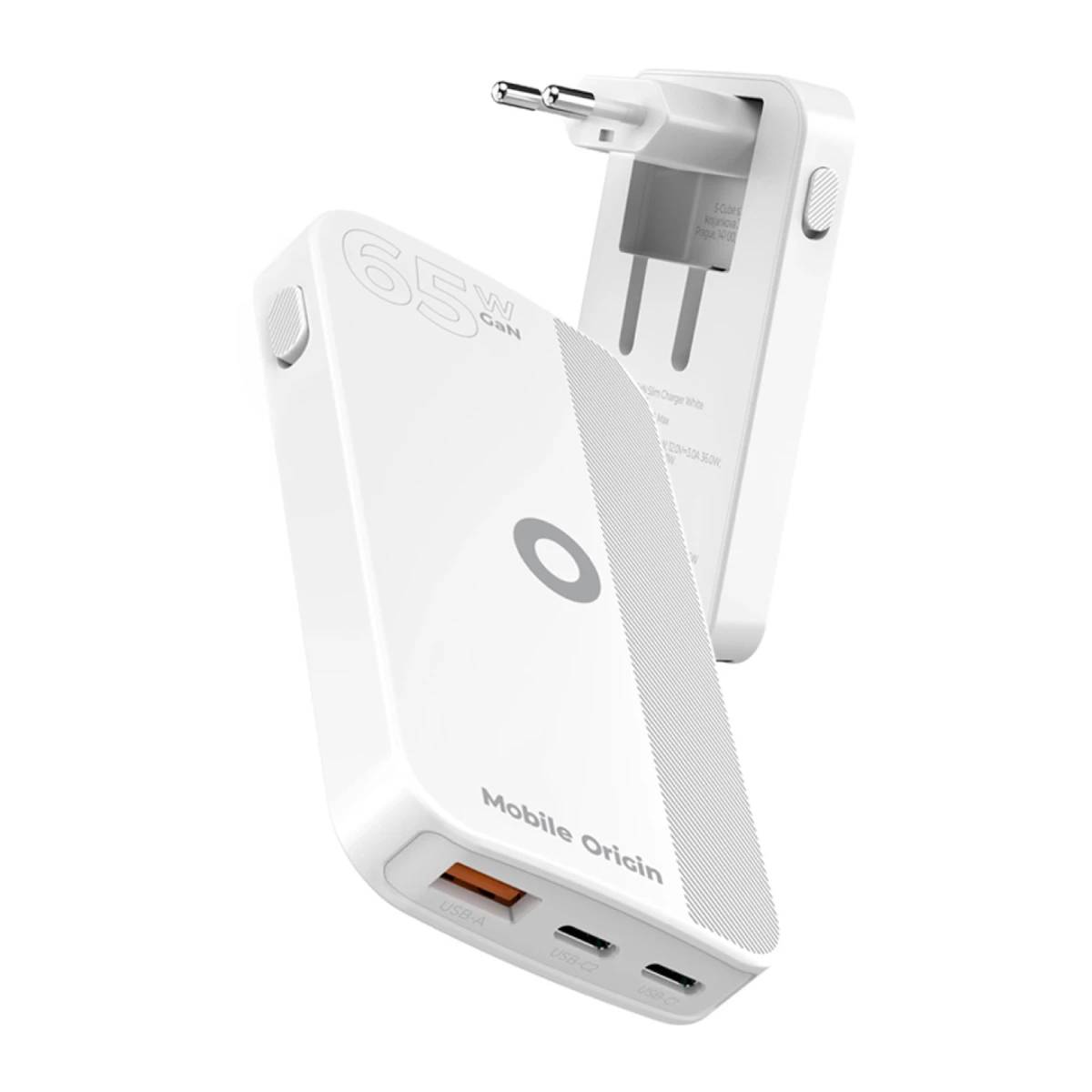 MOBILE ORIGIN GAN-65W-SLM-WHT, Drinnen, USB, 20 V, Weiß