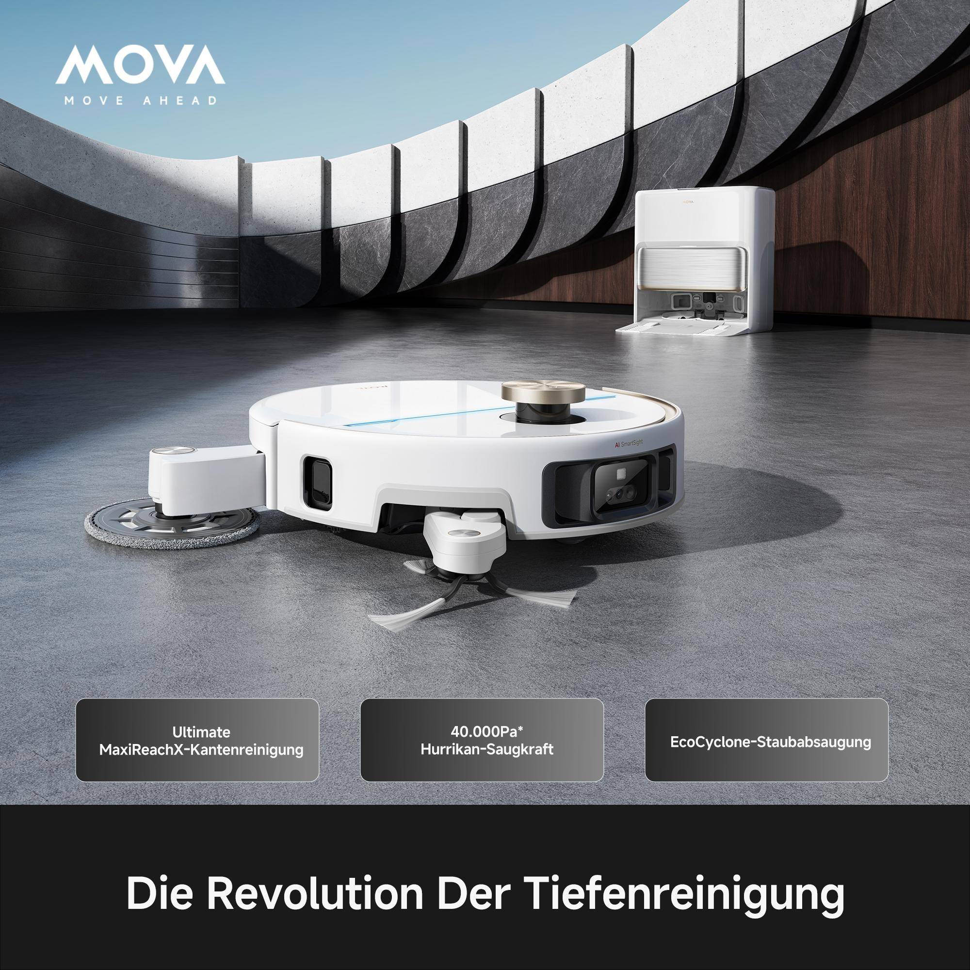 MOVA V70 Ultra Complete, Beutellos, Weiß, Rund, Ladend, Purification, Mop washing, 4 l, 3.5 l