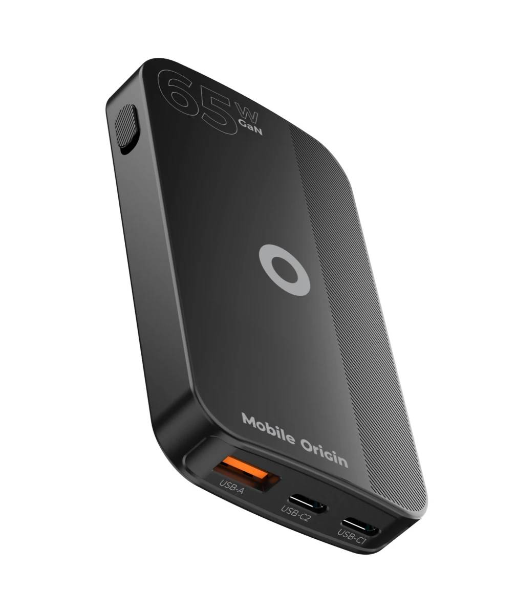 MOBILE ORIGIN GAN-65W-SLM-BLK, Drinnen, USB, 20 V, Schwarz