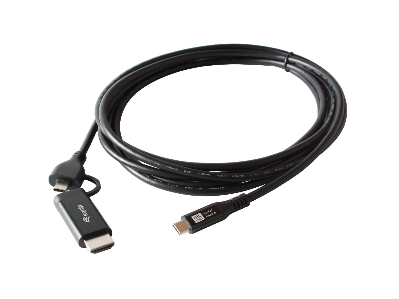 Equip Adapter USB-C->USB-C+HDMI PD100W 4K/ 60Hz 1.00m Alu.