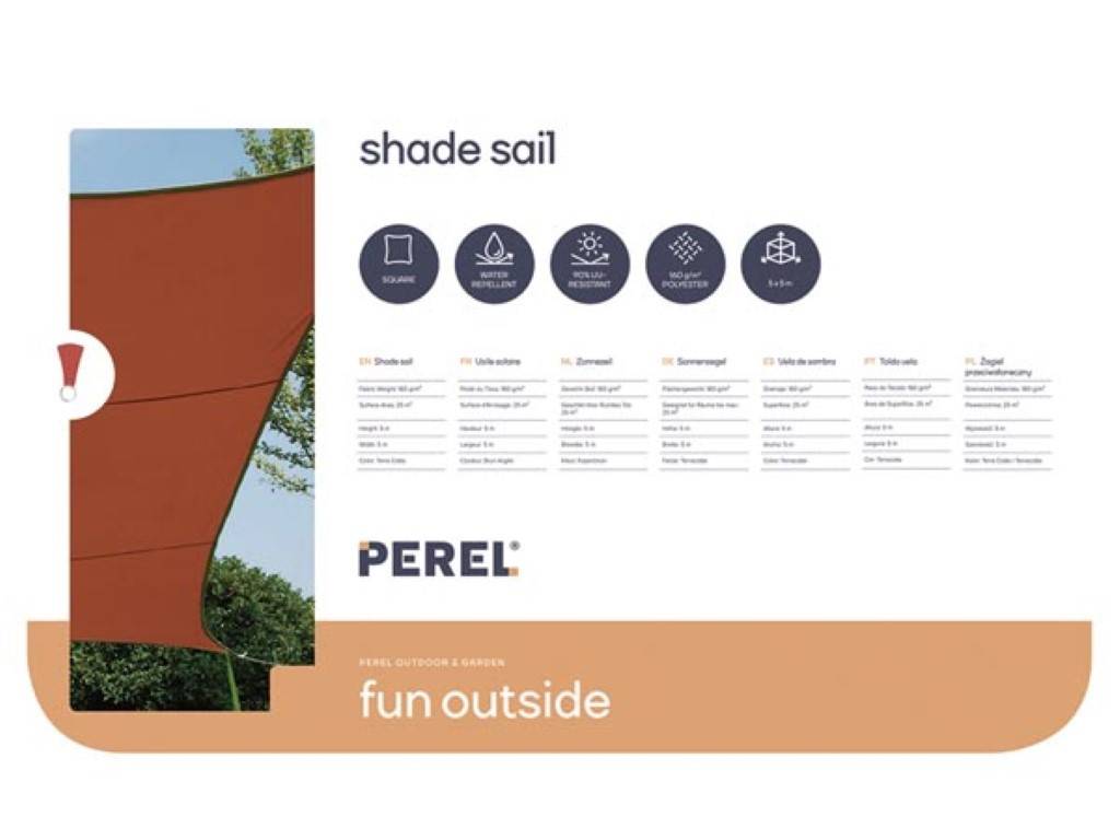 Sonnensegel quadratisch 5 x 5 m farbe: terracotta